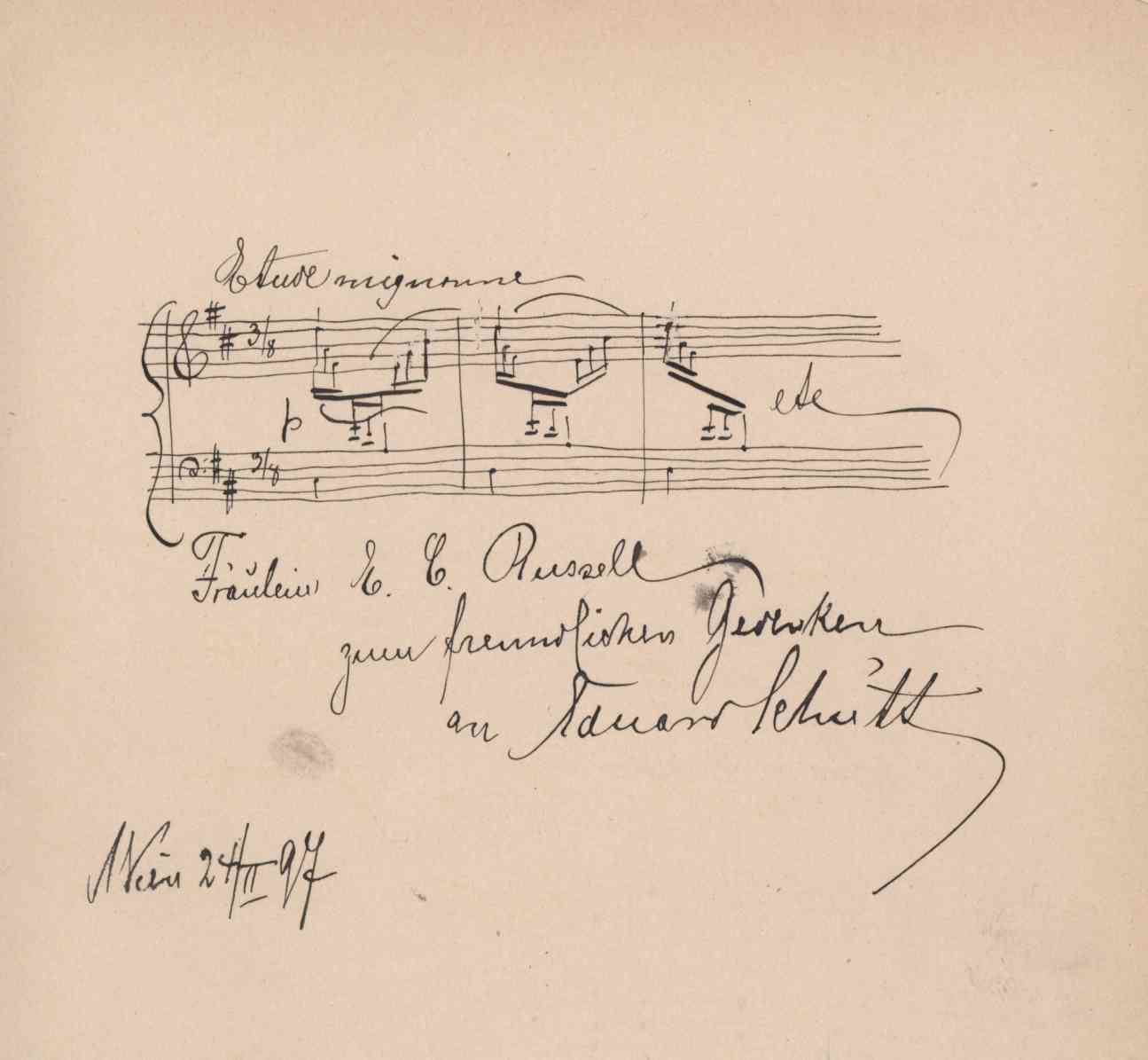 Hambourg, Mark - Autograph Musical Quotation Signed